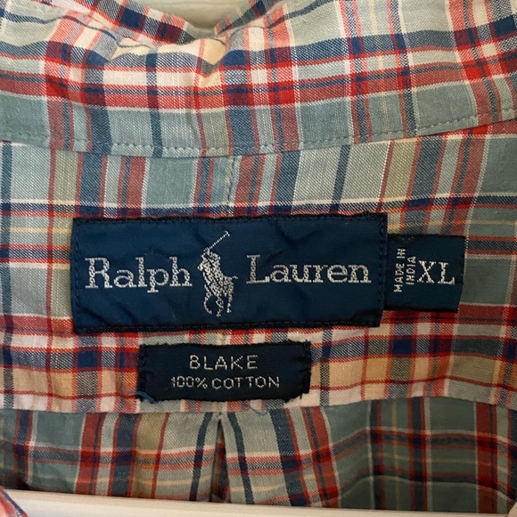 Multi color plaid polo by Ralph Lauren MENS XL Blake - Picture 3 of 3